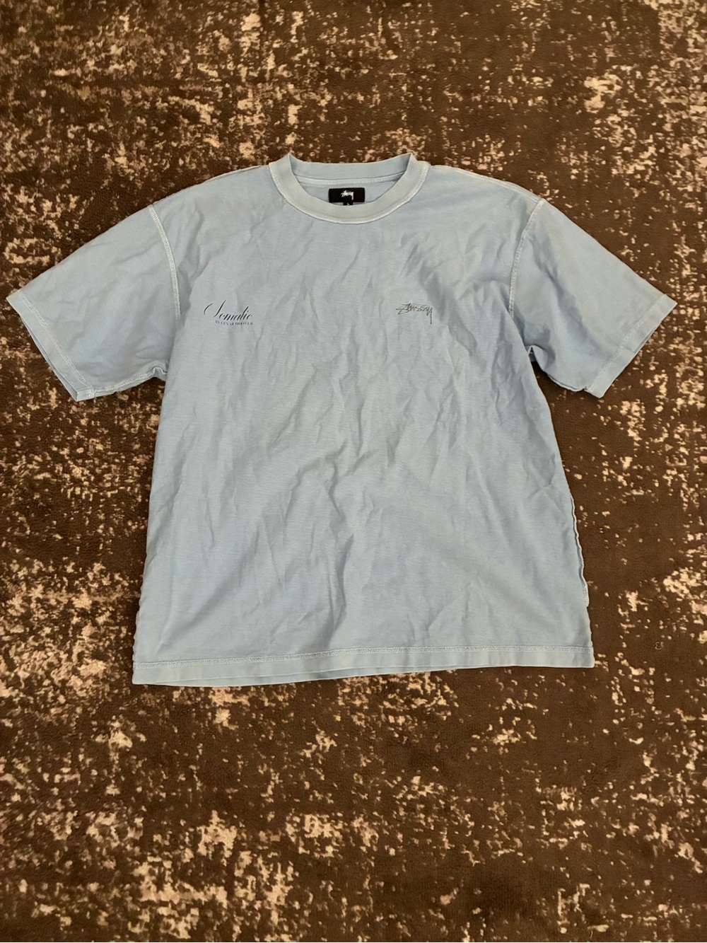Stussy Men’s Light Blue shirt Logo T-Shirt